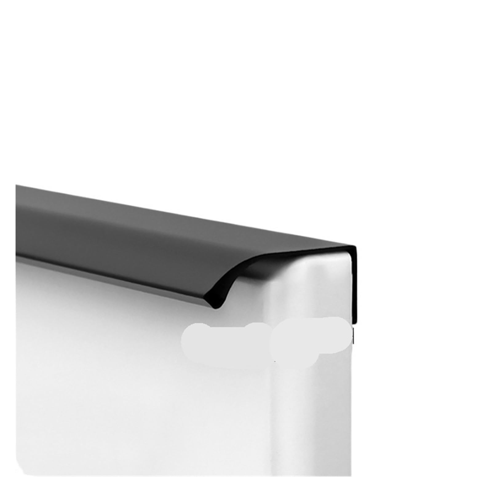 Poignée invisible noire 400mm mate pour porte d'armoire moderne et tiroir sombre
