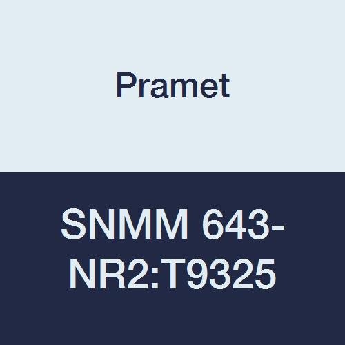 SNMM 643-NR2:T9325 Carbide Indexable Turning Insert, Steel (P25), Single Sided Negative, 3/4" I.C., 1/4" Thick, CVD, Feed Rate=.010"-.047"/Rev, 90 Degree Square, Black (Pack of 10)