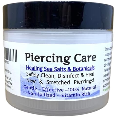 Urban ReLeaf Piercing Care - Healing Sea Salt & Botanical Aftercare - Safely Clean & Heal New & Stretched Piercings - 1 (3 Ounce) Cover