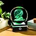 Arikyrist 3D Moon Wolf Crystal Ball Figurine with Colorful LED Base, Laser Wolf Gifts for Women Men Wolves Lovers, Wolf Statue Glass Animal Decorative Ball for Christmas Birthday Home Decor (80mm)