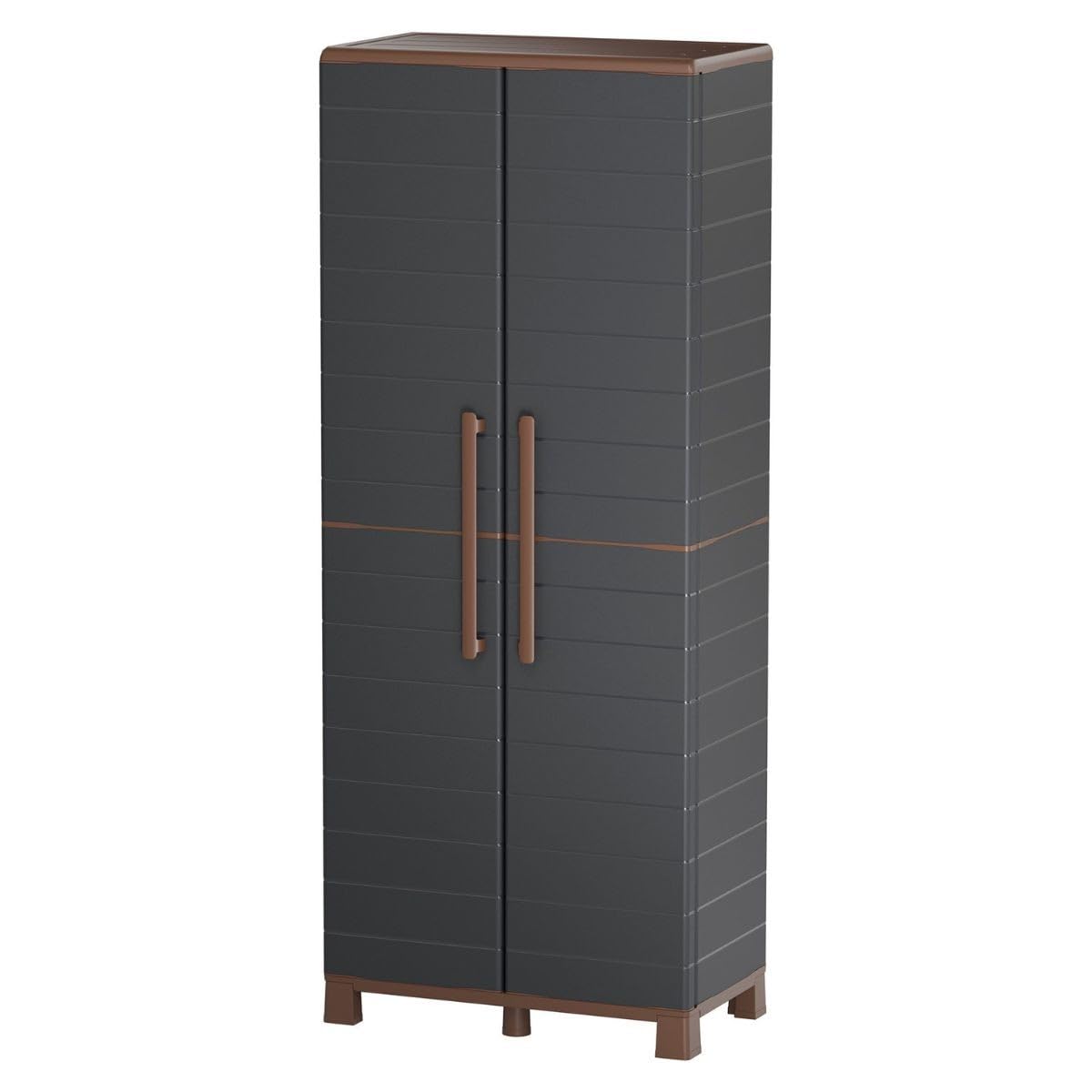 Art Plast - Armoire de Rangement (2 Portes, 3 étagères réglables, 70 x 39 x 165 cm), Couleur Grise