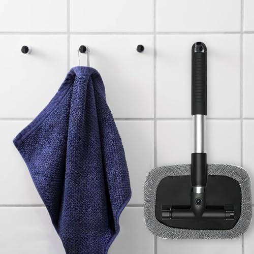 Autowaschbürste mit Teleskopstiel Set mit 4 Waschbürstenüberzug, Scheibenreiniger Auto Windschutzscheiben Reiniger Autoscheiben Innenreiniger, Grau Microfaser Reinigungsbürste Auto Reinigungsset