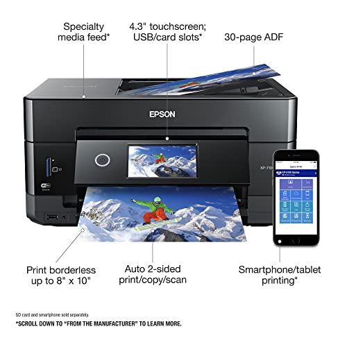 Epson Expression Premium Xp-7100 Wireless Color Photo Printer With Adf, Scanner And Copier, Black #TOP1