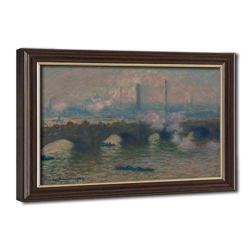 Toile Monet Waterloo Pont Cadre Suspendu Solution Mur Vide Deco Chambre