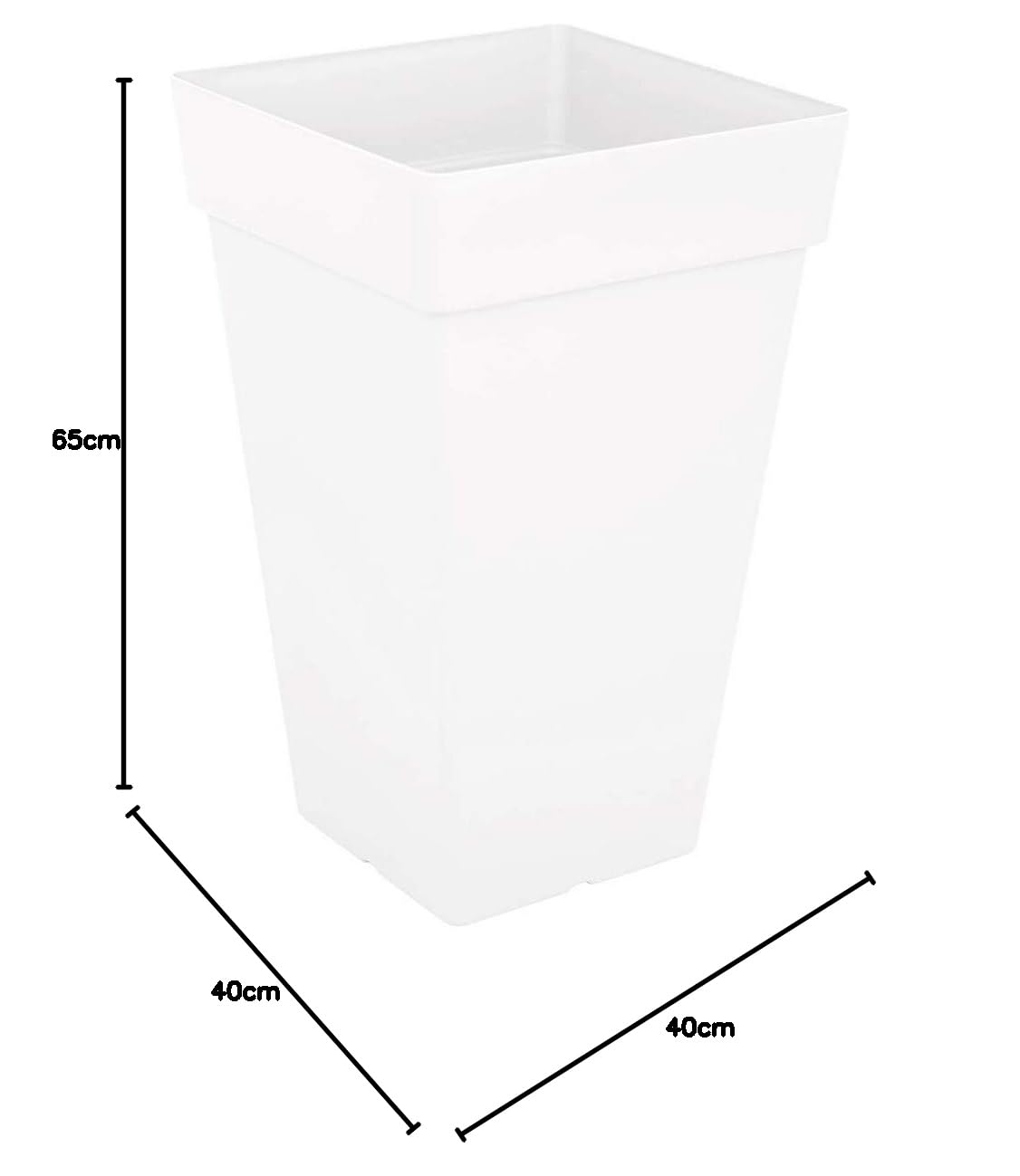 Artevasi Vaso Alto Quadrato Capri, 65 cm, Bianco