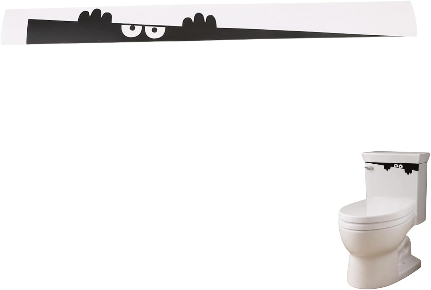 3D Toilet Monster Bathroom Decal, Funny Removable Wall Sticker, Black Toilet Lid Decor