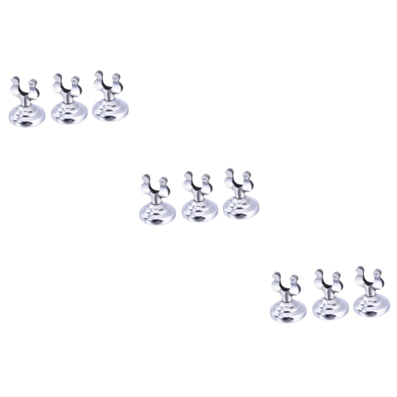 KICHOUSE 3sets Tabletop Holder Menu Stand Holder Silver Plate Display Stand Perfect for Banquet Party 3pcs*3
