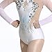 Kmarouse Girls & Women's Rhythmic Gymnastics Leotard, Long Sleeve Performance Wear with Crystal, Competition Gymnastics Suit(XL)