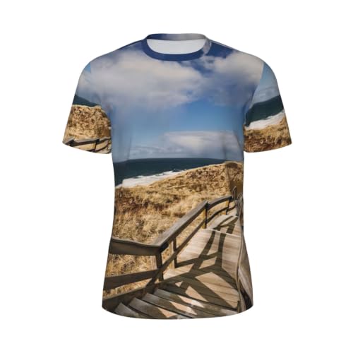 T-shirt à manches courtes Board Walk Stair en maille pour homme confort
