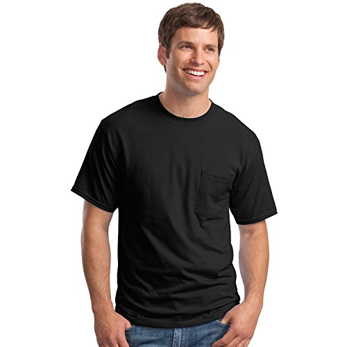 T-shirt Hanes pour homme col rond vêtement basique uni toutes tailles