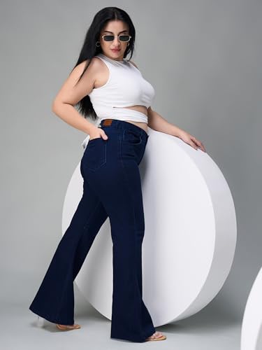 Image of Miss Chase A+ Women's High Rise Regular Stretchable Denim Bootcut Shaping Jeans