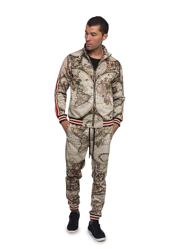 G-Style USA Men's Global Conquer Tracksuit ST573 Tan-2 3X-Large