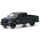 2017 Dodge Ram 1500 Sport Pickup Truck with Bed Cover Metallic Dark Blue & Blue Stripe Mopar Hobby Exclusive 1/64 Diecast Car by Greenlight 30013