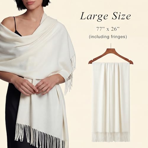 Image of RIIQIICHY Women's Fringe Shawl Wrap Pashmina Scarf for Wedding Evening