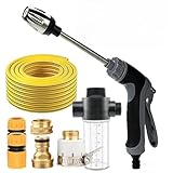 Qinux Aquoxis Hochdruckreiniger, Aquoxis Hochdruckreiniger-Pistole, Gartenschlauch-Druckverstärker, Hochdruck-Schlauchdüse, sehr langlebiger Wasserstrahl for Garten(Washer Set+5m Hose,1PC)