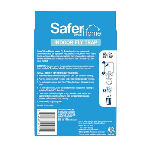 Safer Home Indoor Plug-in Fly Trap – SH502-1R5SR…