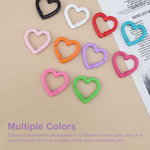 0XBIT 30 Stück Mini Schlüsselring Karabiner Herz, Bunt Karabinerring, Feder Taschen Karabinerhaken, für Riemenkette, Schlüsselanhänger, Rucksack, DIY-Bastelarbeiten