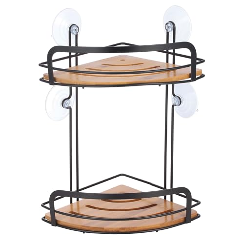 MSV Duschregal Eck Duschkorb Badezimmer ohne Bohren mit Saugnäpfen Stahl...