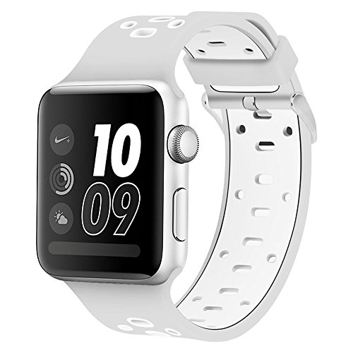 Compatible Apple Watch Band 42mm/ 44mm, Alritz Silicone Sport Strap Replacement for Apple Watch Series 4/Series 3/Series 2/Series 1/Nike+