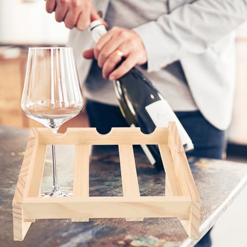 Casier à vin de table en bois beige Artibetter pour bouteilles