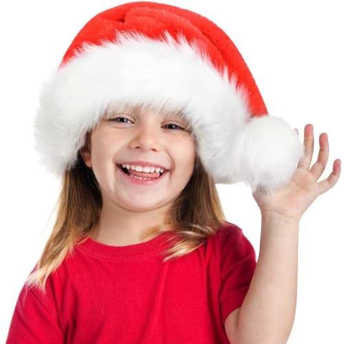 Jonami Cappello di Babbo Natale Bambino 3-4 Anni. Cappellino Tradizionale