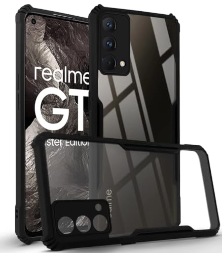 Image of Jkobi Hybrid Back Cover Case for Realme GT Master (Shockproof with Polycarbonate Clear Panel | Professional Black)