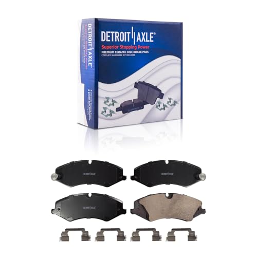Image of Detroit Axle - Front Brake Kit for Land Rover LR4 Discovery | Drilled & Slotted Brake Rotors and Ceramic Brake Pads Replacement 14.17 inch inch Rotor