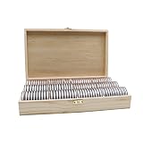 20-46 mm Wooden Coin Holder, 120 Pcs Highly Transparent Coin Capsules with Foam Gasket, Coins Collec