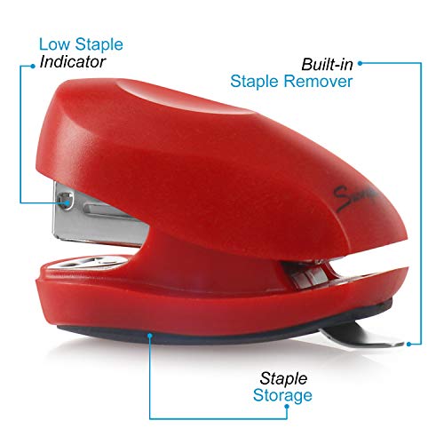 Swingline Red Mini Stapler With Staples, Tot, 12 Sheet Capacity, Small