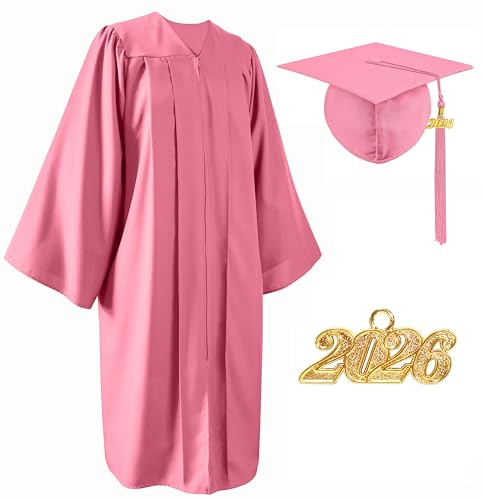Image of Unisex Matte Graduation Cap and Gown 2026 with Tassel for High School and College Graduation