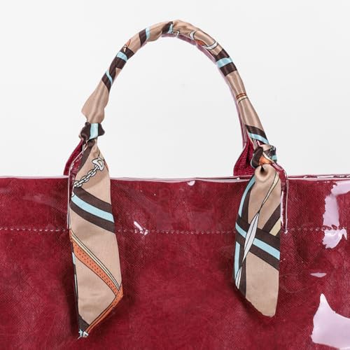 Image of Lushandy PVC Tote Bag for Women Jelly Beach Bag Top Handle Hobo Handbag | Water-Resistant, Wipe Clean, Lightweight