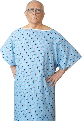 5XL Hospital Gown Oversized Hospital Gown Washable Patient Robe with Back Ties Reusable Big Size Hospital Gown - 3 Pack - Thumbnail 2
