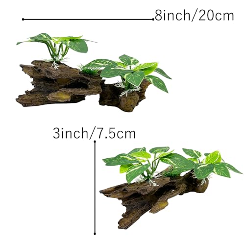 Image of Fish Tank Decorations Aquarium Decor Ornaments Betta Silk Leaf pad Hammock Artifical Driftwood Cave Goldfish Bowl Accessories (Type-B)