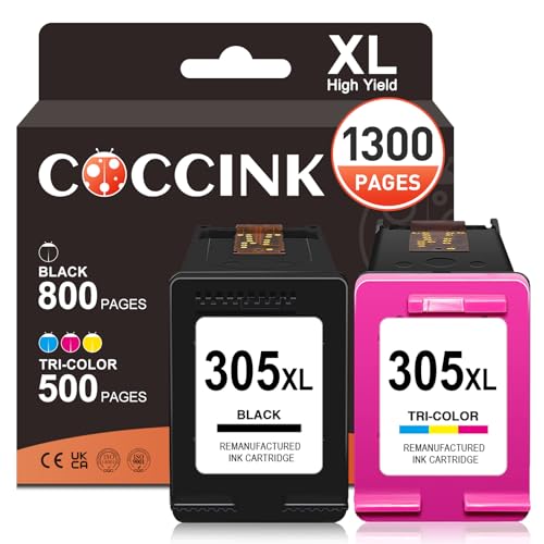 COCCINK 305XL tinta para hp 305 hp305xl DeskJet 2800 2810 2820 2821 2822 2823 4200 4210 4220 4222 4230 DeskJet 2820e 2800e 4220e 2810e 4200e Cartuchos de hp 305 xl tinta Impresora 305 XL Negro y Color