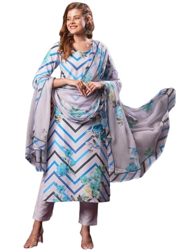 Pantalon Kurta femme ensemble trois pièces fluide rayonne mélangée dupatta