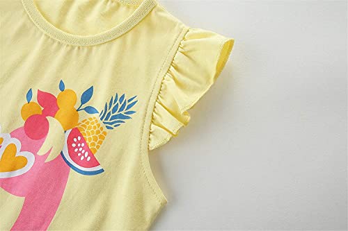 Image of Toddler Girls Shorts Set Kids Summer Casual Outfit Cotton Top and Shorts Clothing Set