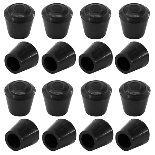 bociloy 16Pcs 7/16 Inch Round Chair Leg Caps, Flexible Rubber Tips Cover Furniture Foot Protectors Floor Protection Non-Slip Table End Caps for Home Office, Black(Fit: 11mm to 12mm)