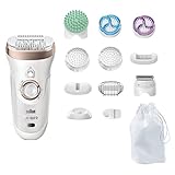 female Braun Silk-épil 9 SkinSpa 9-961V Wet&Dry - Set con cepillos de exfoliación, cabezal de afeitado y almohadilla de masaje profundo