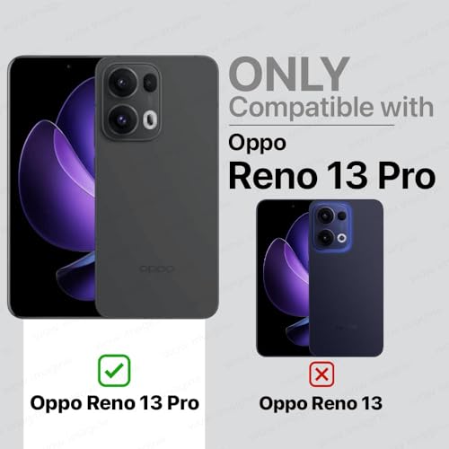 Image of WOW IMAGINE Shock Proof Clear Protective Back Case for Oppo Reno 13 Pro 5G - AirEDGE Technology | 360 Degree Camera Protection | Transparent Hybrid Back Case Mobile Cover - Black