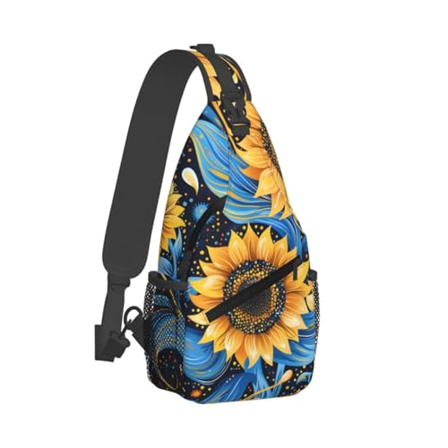 Bolso cruzado con patrón de girasol artístico para mujeres y hombres miniatura 2