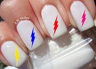 Lightening Bolt Water Nail Art Transfers Stickers Decals - Set of 43 - A1358
