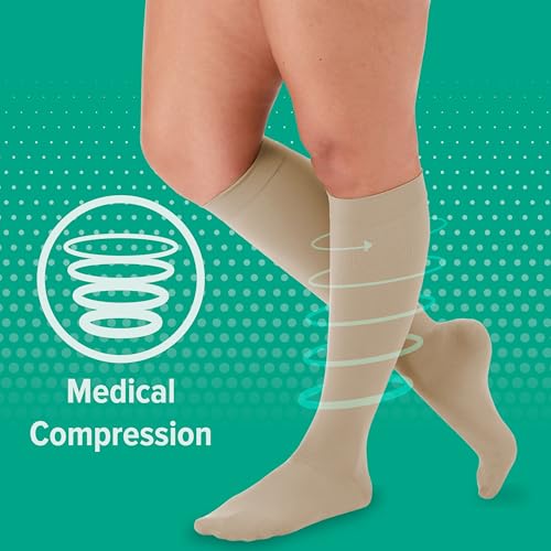 Image of Juzo Basic 4411 Pantyhose 20-30 mmHg Closed Toe Compression Hose for Men & Women, Regular