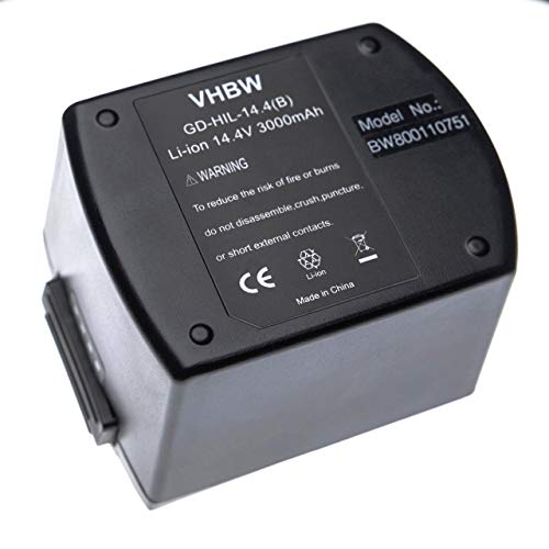 Tecnologia: Li-Ion vhbw Li-Ion Batteria compatibile con Hilti SFH 14-A, RC 4/36-DAB attrezzo elettrico (3000mAh, 14.4V, Li-Ion)