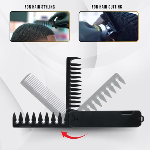 Peine Plegable Portátil para Hombre Negro miniatura 6