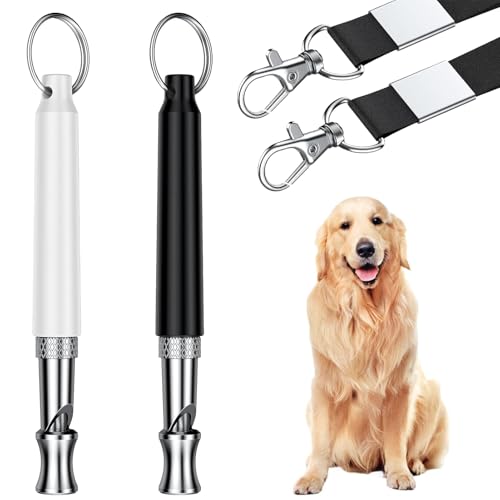 WQNNQW - 2 Pièces Sifflets Pour Chien,Sifflet Pour Chien à Haute Fréquence Silencieux,Sifflet Ultrason Chien Anti Aboiement,Sifflet Réglable,Sifflet Dressage Chien Avec Lanière Sifflet,Pour Toutes Les Races - -3%