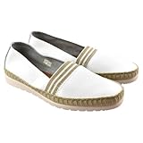 Mediterranea - Zapato Tipo mocasín Muy cómodo y Flexible. Plantilla Acolchada. 601653 Cuero Mujer Color: Blanco Talla: 37