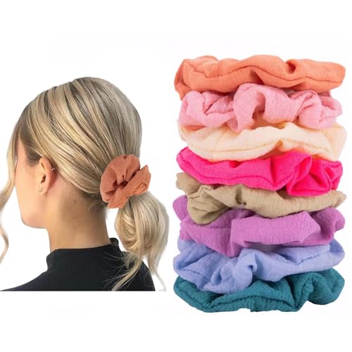 8 Pack Hair Scrunchies for Girls Hair Scrunchies for Women's Hair Scrunchie Bulk Scrunchies for Curly Hair(8 Color）