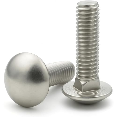 Image of IMSCREWS 1 /2-13 x 1 Carriage Bolts, 304 18-8 Stainless Steel, Round Head & Square Neck, Full Thread Heavy Duty Structural Bolts for Metal & Wood, 2 Pack