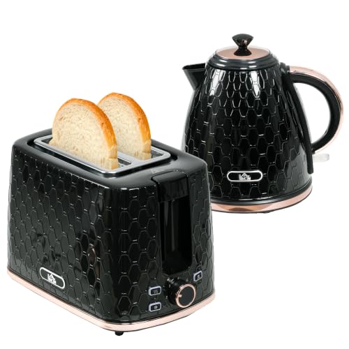 HOMCOM Set hervidor y tostador 2200W negro