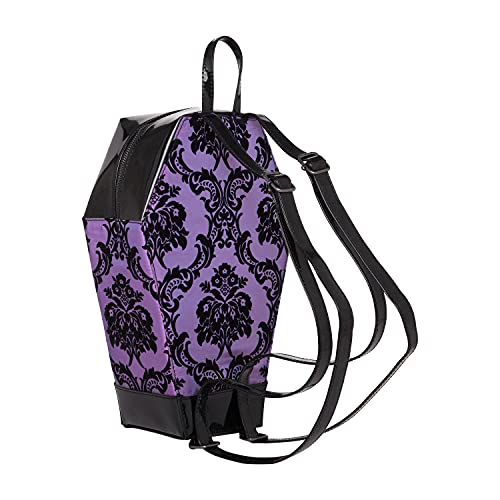 Rock Rebel Damask Coffin Backpack Purple Gothic Print Bag2